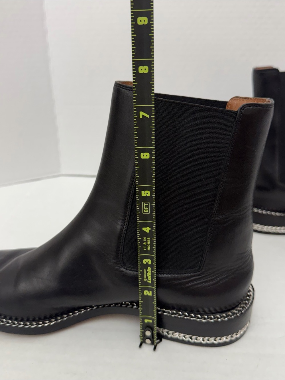 Givenchy Black Chain-Link Trim Chelsea Boots Size 38 (US Women’s 7.5-8) - Picture 16 of 16